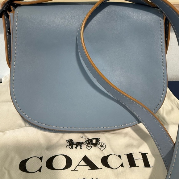 Coach 1941 Saddle Bag 23 Cornflower Blue Glovetanned Leather 20115 EUC - Picture 7 of 14